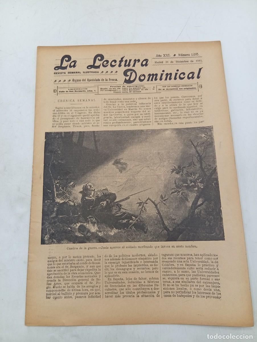 Coleccionismo de revistas y peri&oacute;dicos: LECTURA DOMINICAL. A&Ntilde;O XXI. N&ordm; 1095. A&Ntilde;O 1914. LA TREGUA DE DIOS. HEROES DE LA PATRIA EN ... LEER
