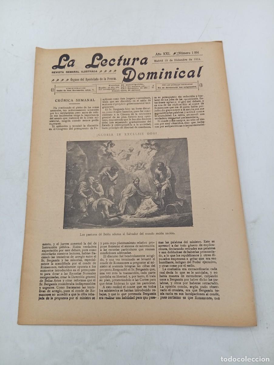 Coleccionismo de revistas y peri&oacute;dicos: LECTURA DOMINICAL. A&Ntilde;O XXI. N&ordm; 1094. A&Ntilde;O 1914. ACERCANDOSE A ROMA. SE&Ntilde;ORES OBISPOS Y AUTORIDA.. LEER