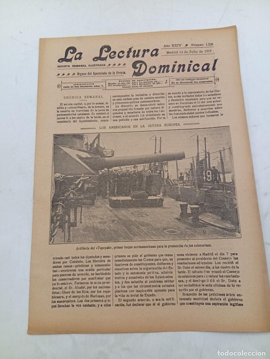 Coleccionismo de revistas y peri&oacute;dicos: LECTURA DOMINICAL. A&Ntilde;O XXIV. N&ordm; 1228. A&Ntilde;O 1917. LOS AMERICANOS EN LA GUERRA EUROPEA. MATARO :.. LEER