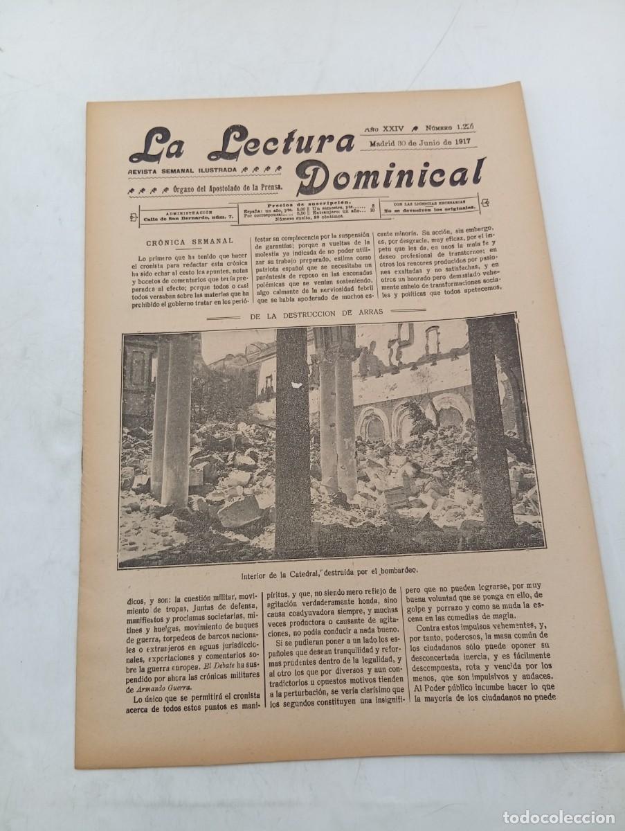 Coleccionismo de revistas y peri&oacute;dicos: LECTURA DOMINICAL. A&Ntilde;O XXIV. N&ordm; 1225. A&Ntilde;O 1917. LA DESTRUCCION DE ARRAS. CATEDRAL DESTRUIDA... LEER