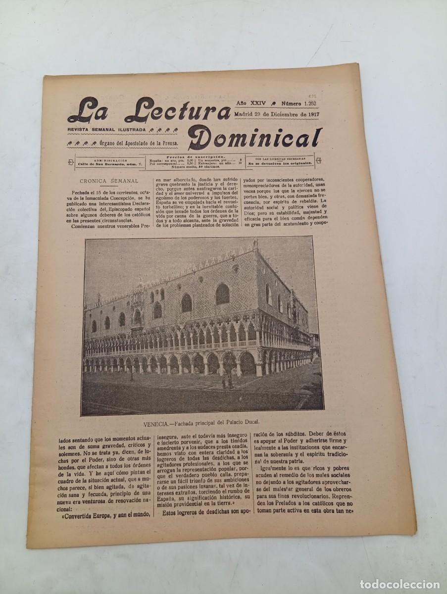Coleccionismo de revistas y peri&oacute;dicos: LECTURA DOMINICAL. A&Ntilde;O XXIV. N&ordm; 1252. A&Ntilde;O 1917. VENECIA : FACHADA PRINCIPAL PALACIO DUCAL.... LEER