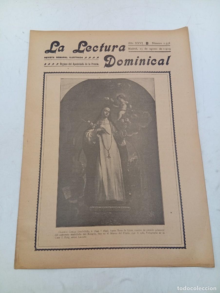 Coleccionismo de revistas y peri&oacute;dicos: LECTURA DOMINICAL. A&Ntilde;O XXVI. N&ordm; 1338. A&Ntilde;O 1919. CLAUDIO COELLO. SANTA ROSA DE LIMA. FIESTA D... LEER