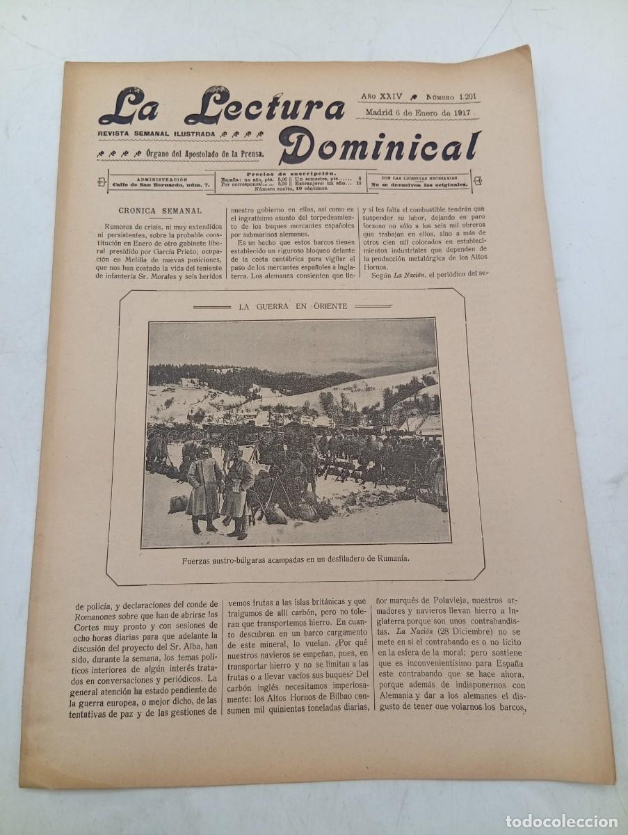 Coleccionismo de revistas y peri&oacute;dicos: LECTURA DOMINICAL. A&Ntilde;O XXIV. N&ordm; 1201. A&Ntilde;O 1917. LA GUERRA EN ORIENTE. CONDUCCION DE PRISIONE... LEER