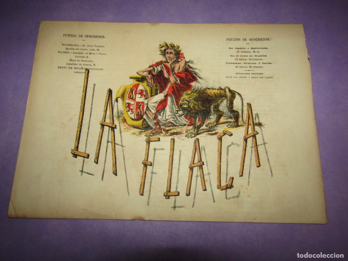 Coleccionismo de revistas y peri&oacute;dicos: Antigua Revista Sat&iacute;rica Liberal y AntiCarlista N&ordm;40 Marzo 1870 * LA FLACA * Constituci&oacute;n Espa&ntilde;ola