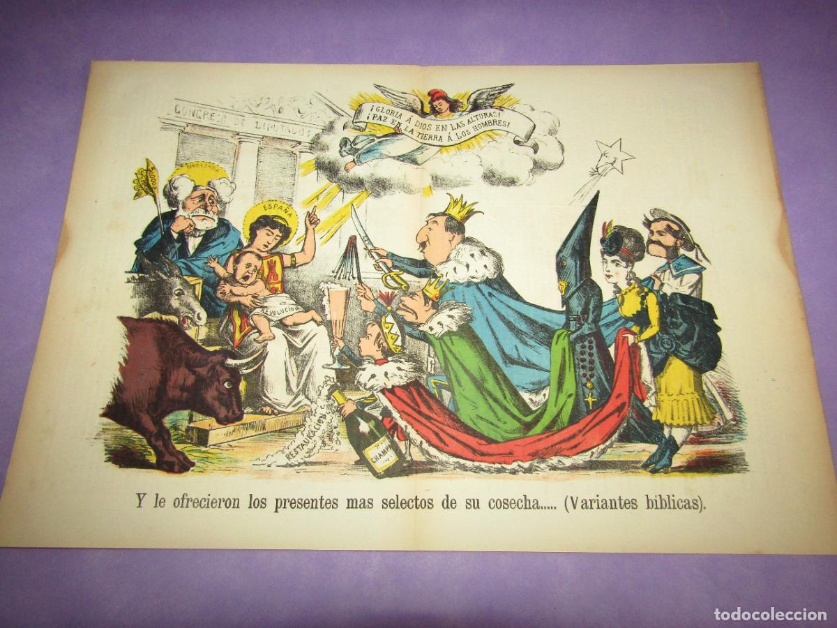 Coleccionismo de revistas y peri&oacute;dicos: Antigua Revista Sat&iacute;rica Liberal y AntiCarlista N&ordm;29 Enero de 1870 *LA FLACA* Constituci&oacute;n Espa&ntilde;ola