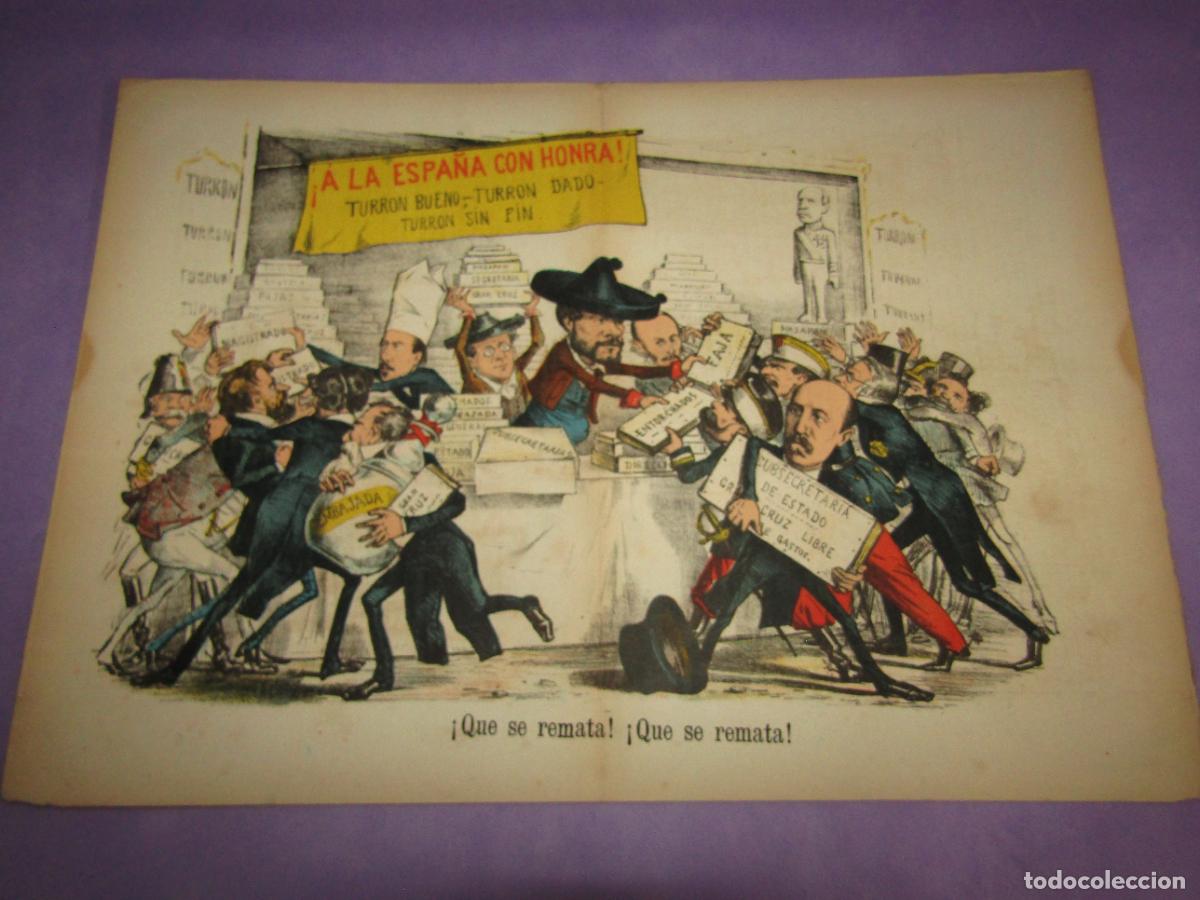 Coleccionismo de revistas y peri&oacute;dicos: Antigua Revista Sat&iacute;rica Liberal y AntiCarlista N&ordm;28 Diciembre 1869 *LA FLACA* Constituci&oacute;n Espa&ntilde;ola