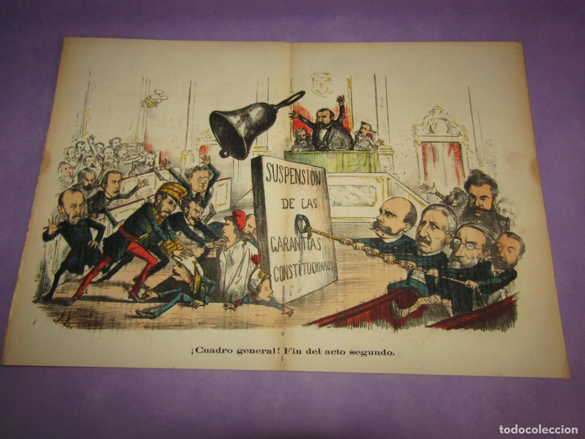 Coleccionismo de revistas y peri&oacute;dicos: Antigua Revista Sat&iacute;rica Liberal y AntiCarlista N&ordm;27 Diciembre 1869 *LA FLACA* Constituci&oacute;n Espa&ntilde;ola