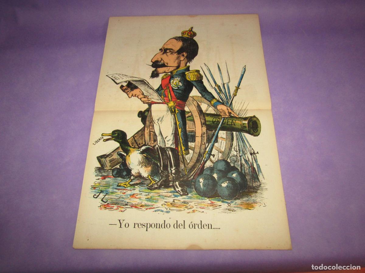 Coleccionismo de revistas y peri&oacute;dicos: Antigua Revista Sat&iacute;rica Liberal y AntiCarlista N&ordm;26 Diciembre 1869 *LA FLACA* Constituci&oacute;n Espa&ntilde;ola