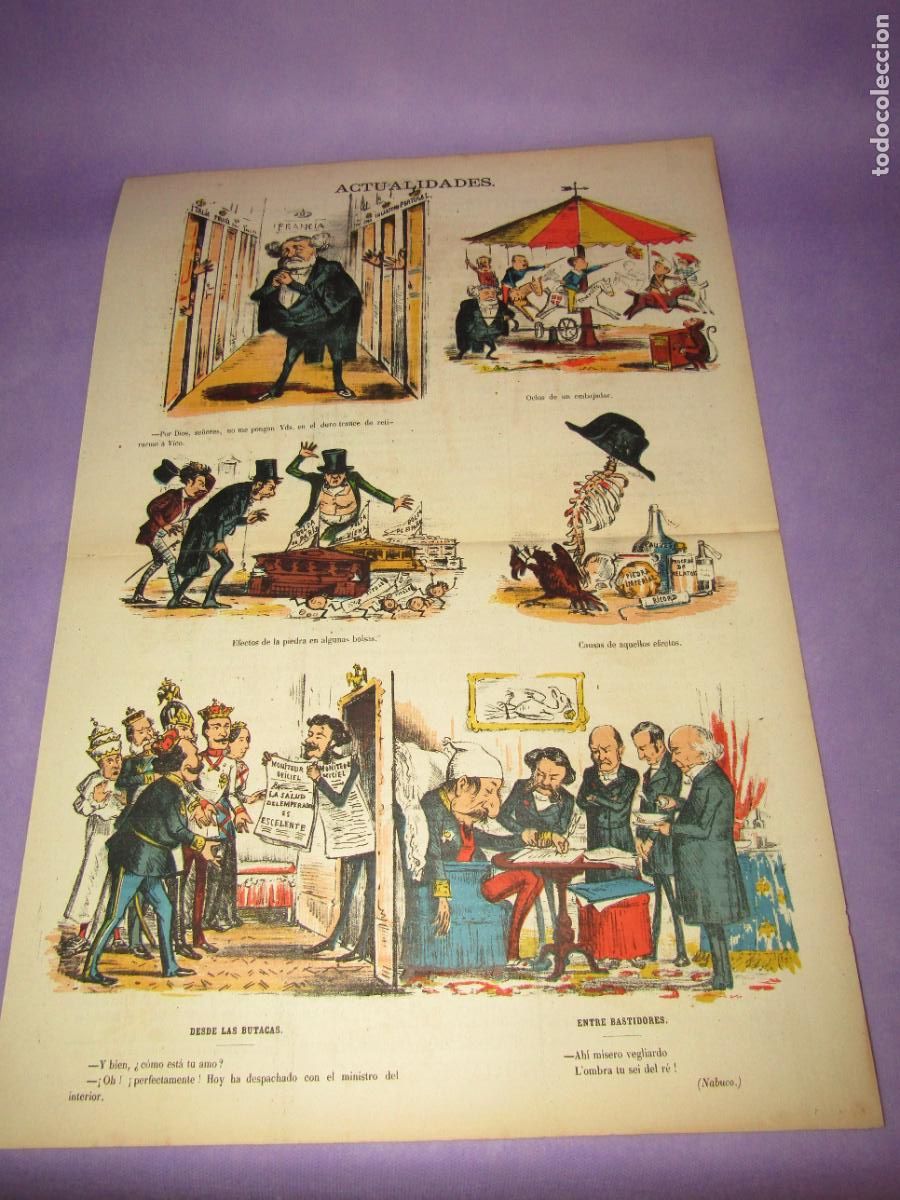 Coleccionismo de revistas y peri&oacute;dicos: Antigua Revista Sat&iacute;rica Liberal y AntiCarlista A&ntilde;o 1, N&ordm;22 de 1869 *LA FLACA* Constituci&oacute;n Espa&ntilde;ola