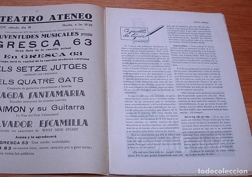 Coleccionismo de revistas y peri&oacute;dicos: Revista NUEVA TARREGA n&ordm; 990 GRESCA 63 : ELS SETZE JUTGES RAIMON ELS QUATRE GATS 1963 Rara!!