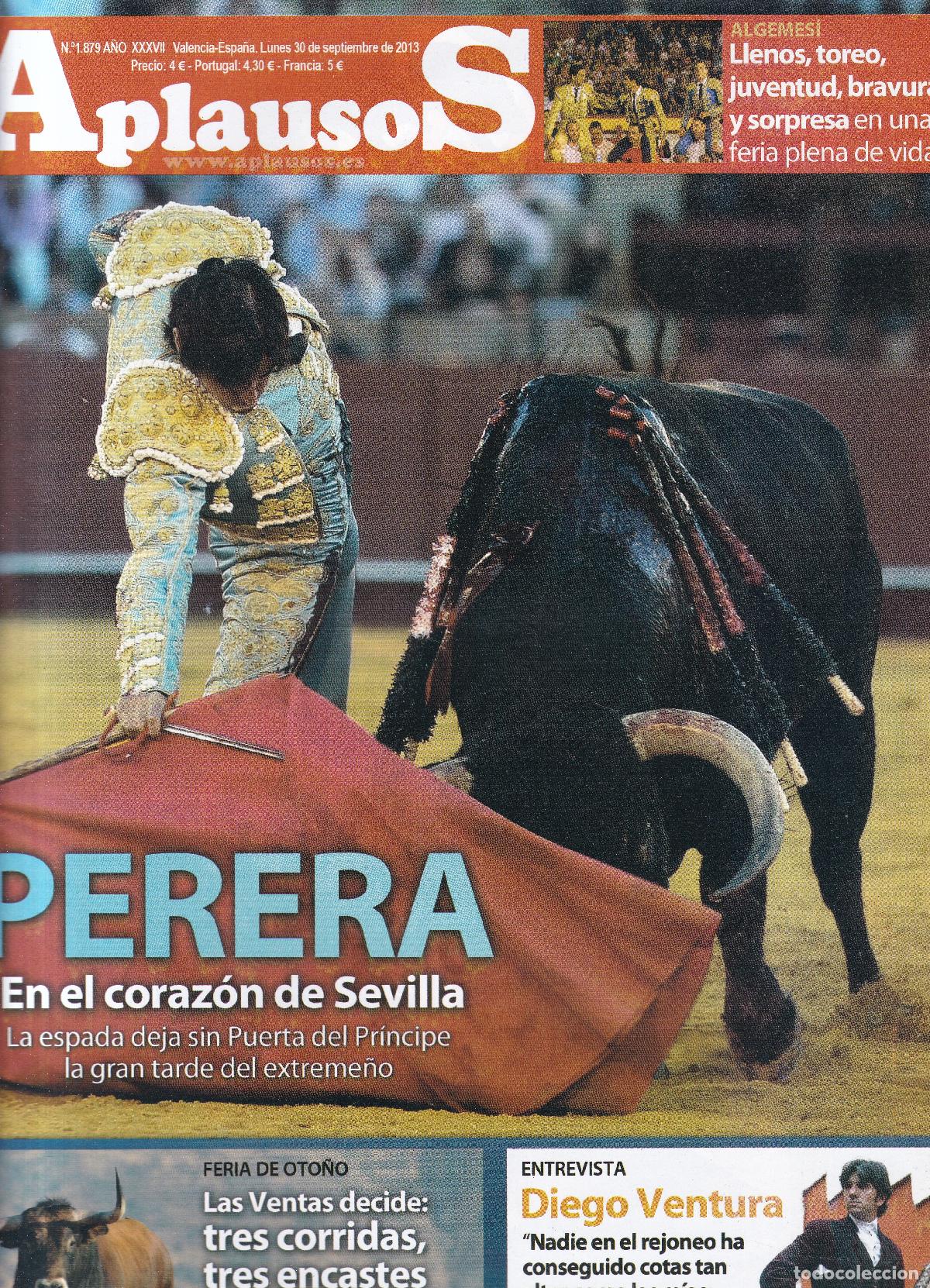 Collection Magazines and Newspapers: REVISTA APLAUSOS - N&ordm; 1879 / LUNES, 30 DE SEPTIEMBRE 2013 - TAUROMAQUIA