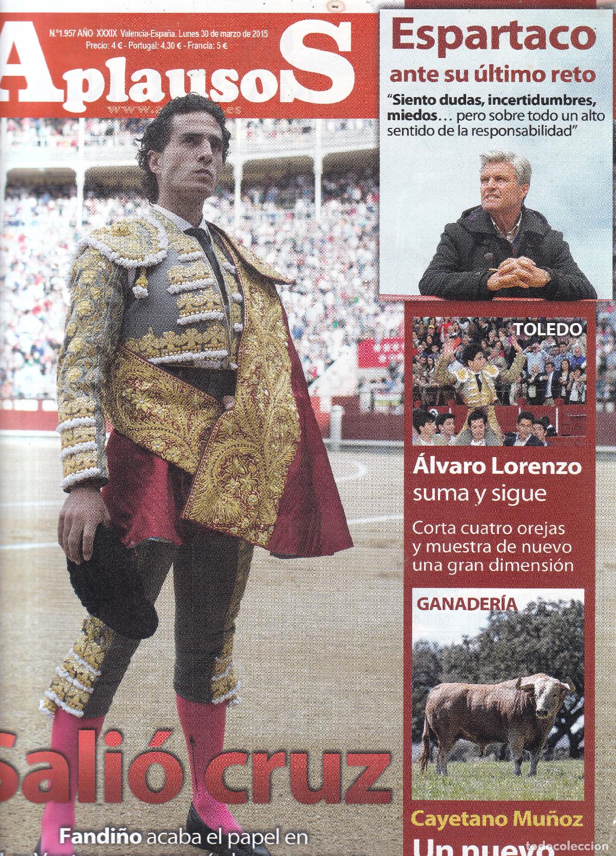 Colecionismo de Revistas e Jornais: REVISTA APLAUSOS - N&ordm; 1957 / LUNES, 30 DE MARZO DE 2015 - TAUROMAQUIA