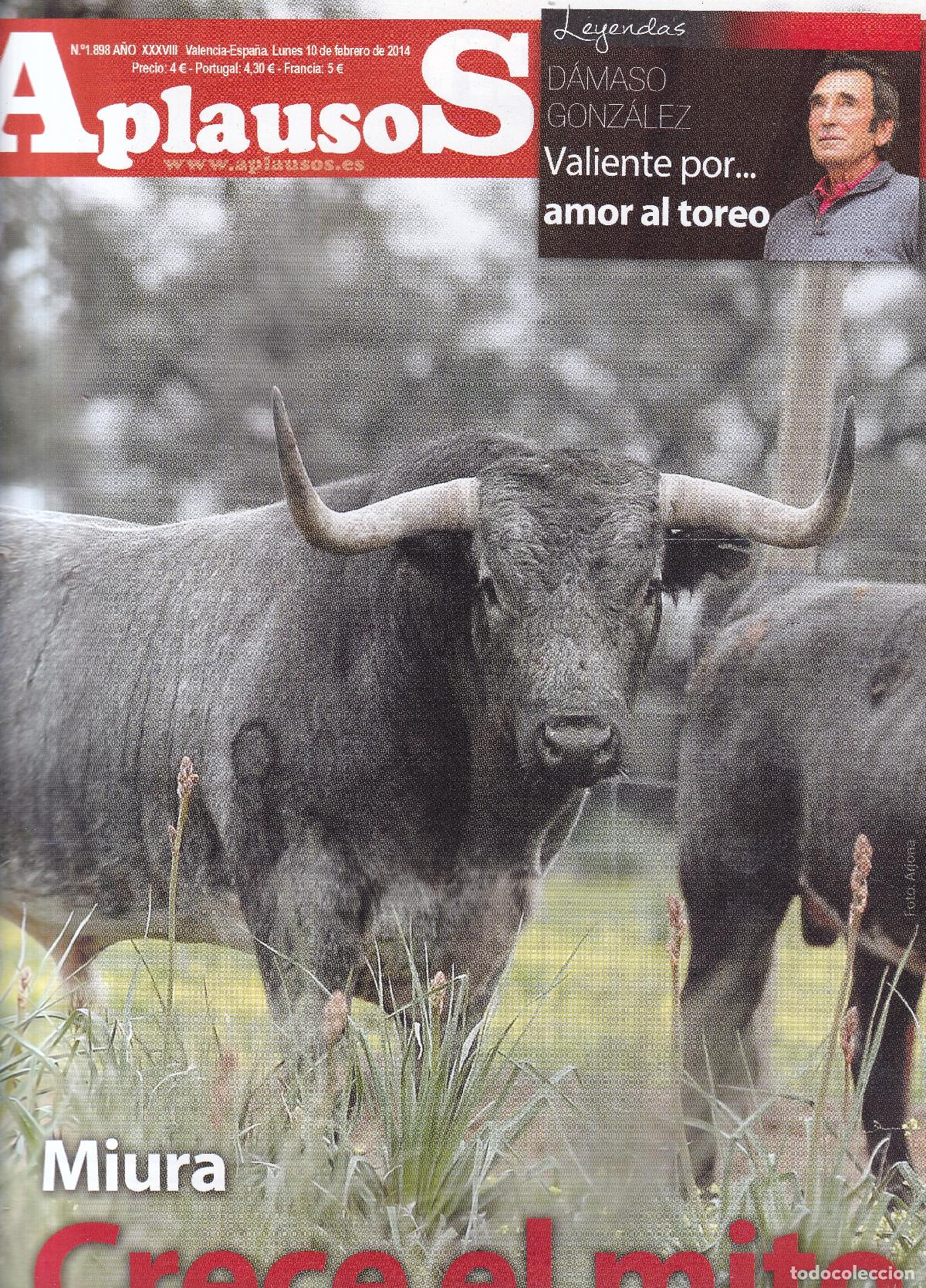 Coleccionismo de revistas y peri&oacute;dicos: REVISTA APLAUSOS - N&ordm; 1898 / LUNES, 10 DE FEBRERO DE 2014 - TAUROMAQUIA