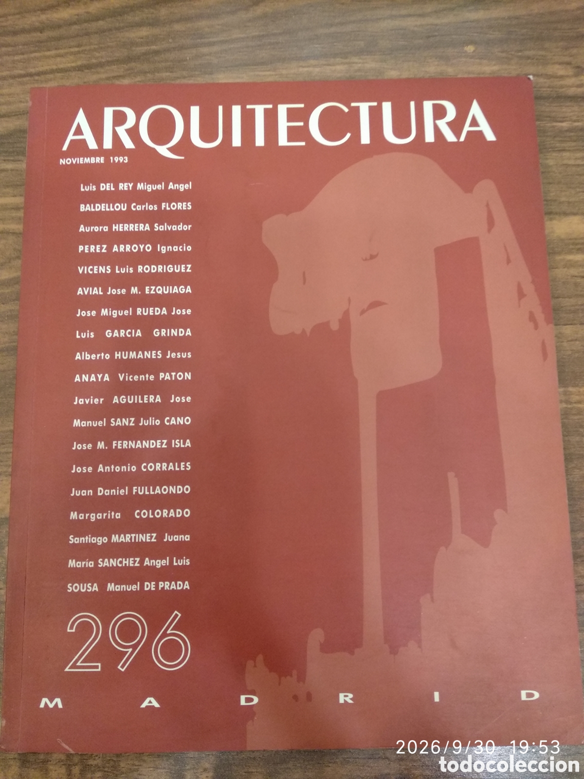 Coleccionismo de revistas y peri&oacute;dicos: Arquitectura n&uacute;mero 296 (COAM)