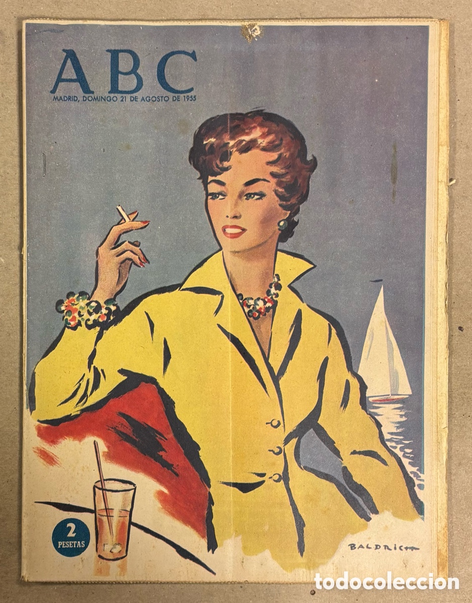 Coleccionismo de revistas y peri&oacute;dicos: ABC (21 AGOSTO 1955) SEVILLA CUNA DEL QUIJOTE, TIMGAD, CARMELO MORALES CICLISTA GANS GRAN PREMIO BIL