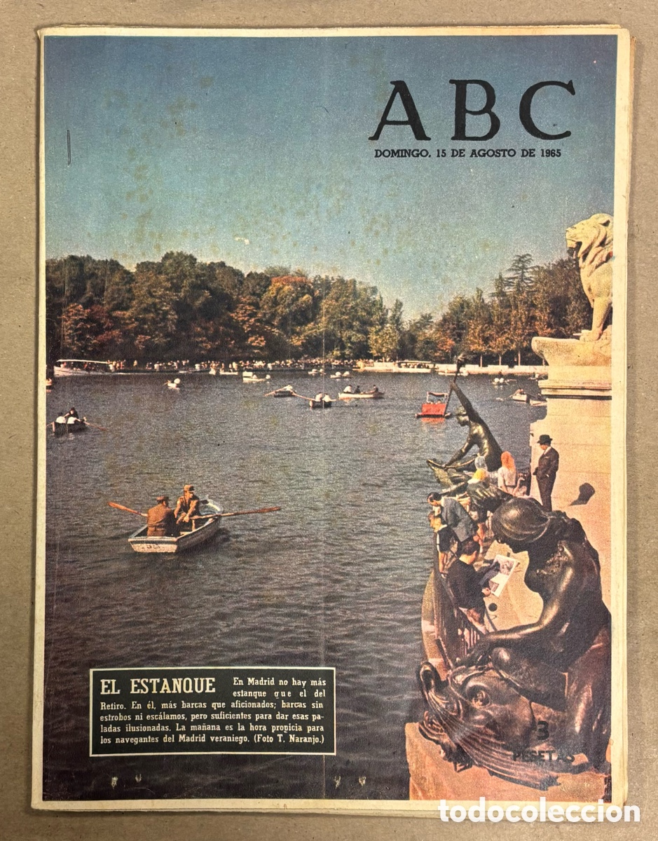 Coleccionismo de revistas y peri&oacute;dicos: ABC (15 AGOSTO 1965) ESTANQUE DEL RETIRO, RINCONES EXTREME&Ntilde;OS, PLAYA SALINAS ASTURIAS, YACIMIENTOS