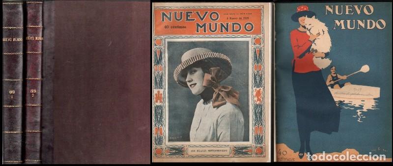 Coleccionismo de revistas y peri&oacute;dicos: REVISTA NUEVO MUNDO N&ordm; 1511 AL 1562 A&Ntilde;O 1919 INCOMPLETO EN DOS TOMOS - A-REVIL-1052