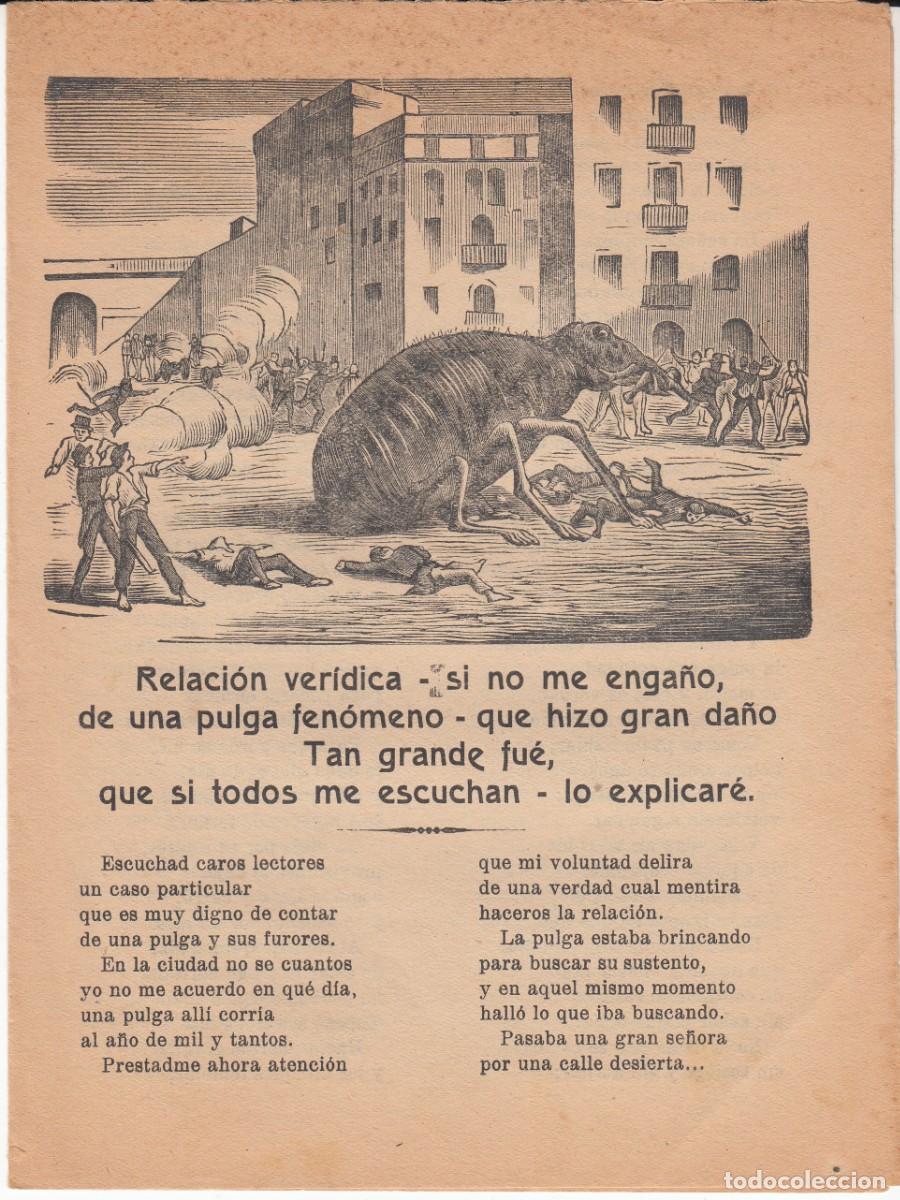 Coleccionismo de revistas y peri&oacute;dicos: PLIEGO DE CORDEL - ROMAN&Ccedil;OS - RELACI&Oacute;N VER&Iacute;DICA DE UNA PULGA FEN&Oacute;MENO - SIGLO XIX