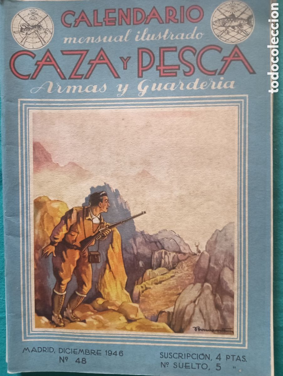 Coleccionismo de revistas y peri&oacute;dicos: Caza y pesca diciembre de 1946 n&uacute;mero 48
