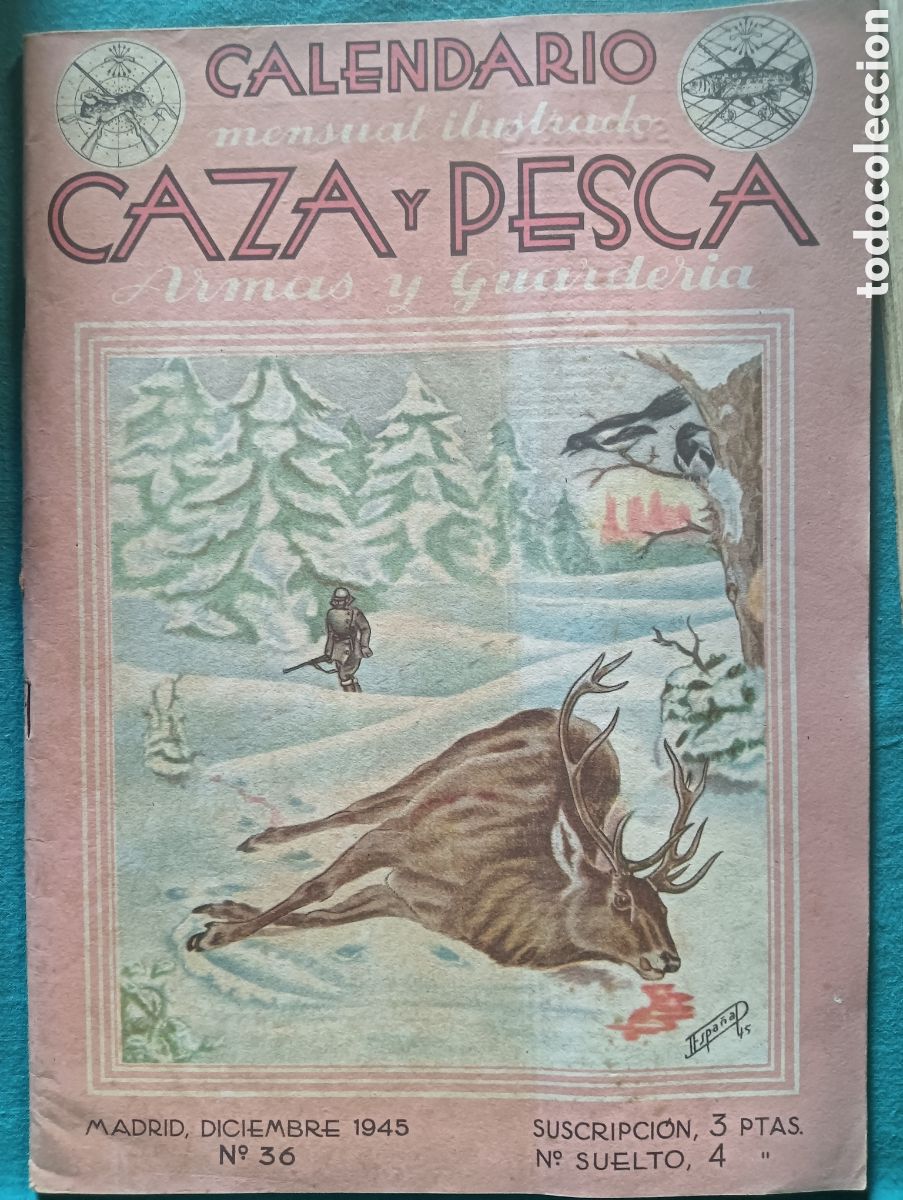 Coleccionismo de revistas y peri&oacute;dicos: Revista caza y pesca diciembre de 1945 n&uacute;mero 36
