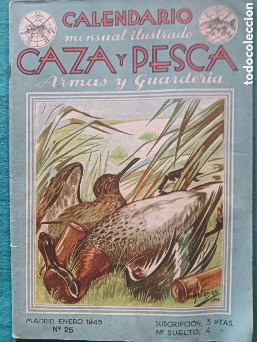 Coleccionismo de revistas y peri&oacute;dicos: Revista caza y pesca enero de 1945 n&uacute;mero 25