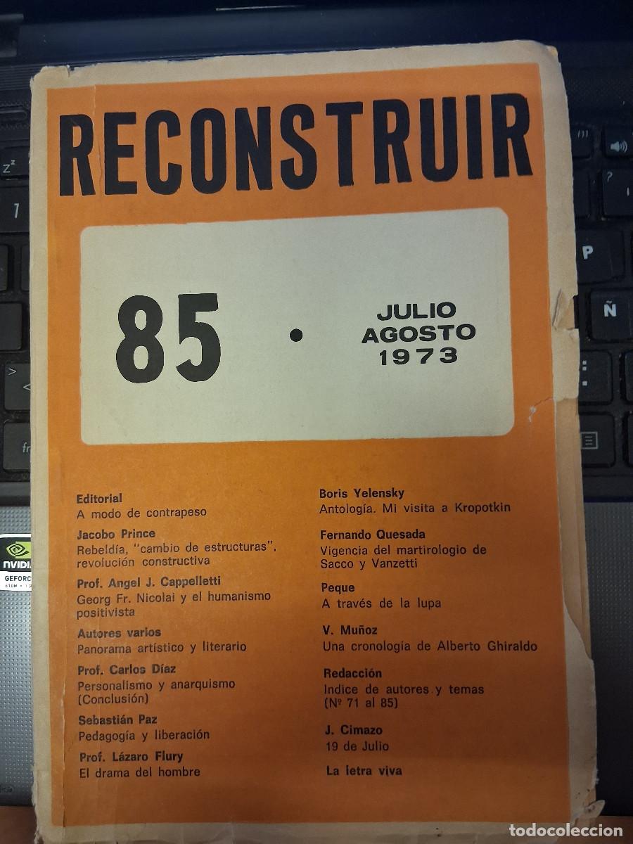Coleccionismo de revistas y peri&oacute;dicos: RECONSTRUIR (Revista Libertaria) n&ordm; 85 art&iacute;culos &ldquo;Rebeld&iacute;a cambio de estructuras, revoluci&oacute;n constru