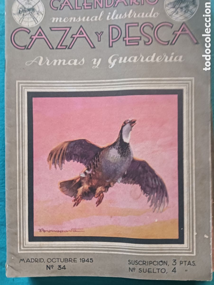 Coleccionismo de revistas y peri&oacute;dicos: Revista caza y pesca octubre de 1945 n&uacute;mero 34