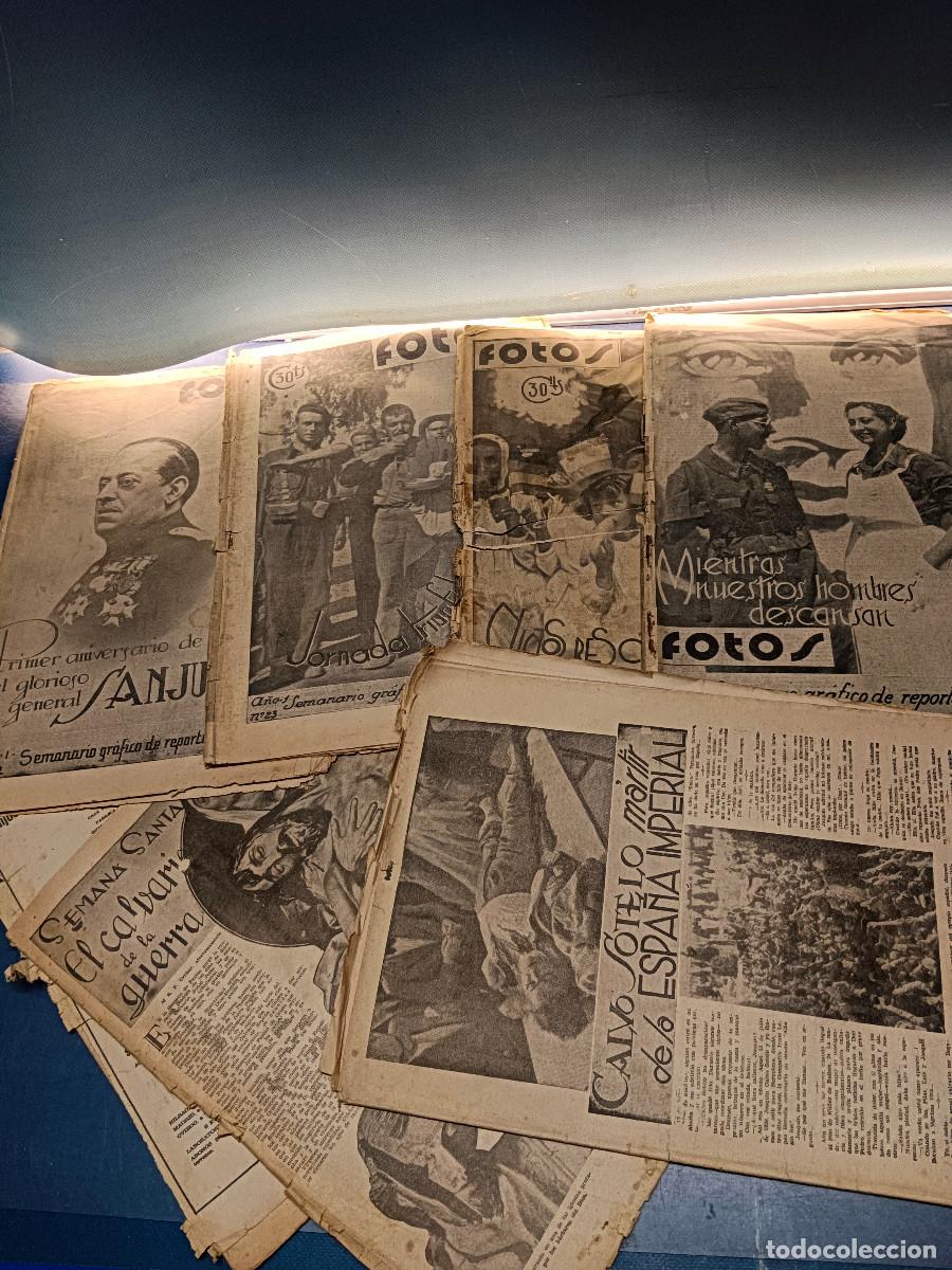 Coleccionismo de revistas y peri&oacute;dicos: 6 antiguos PERIODICOS, 2 de ellos sin portada, FOTOS, FALANGE n&ordm; 22,23,25,26 y mas, a&ntilde;o 1937
