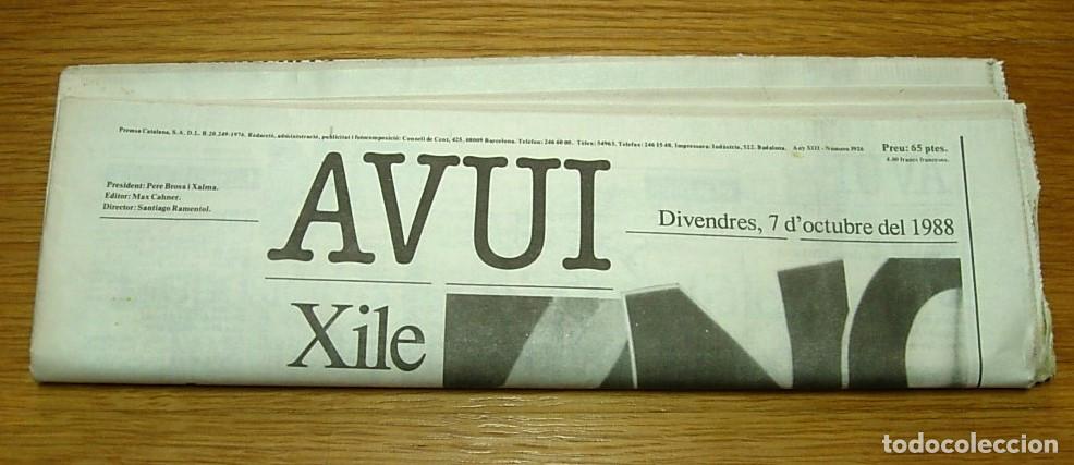 Coleccionismo de revistas y peri&oacute;dicos: Peri&oacute;dico Diari AVUI Viernes 7 Octubre 1988 07/10/1988 DAGOLL DAGOM EL ULTIMO DE LA FILA MIGUELI