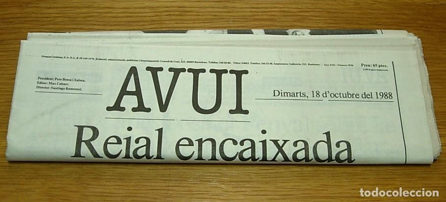 Coleccionismo de revistas y peri&oacute;dicos: Peri&oacute;dico Diari AVUI Martes 18 Octubre 1988 18/10/1988 Terrassa : MNACTEC LARRY BIRD SERRAT DAL&Iacute;