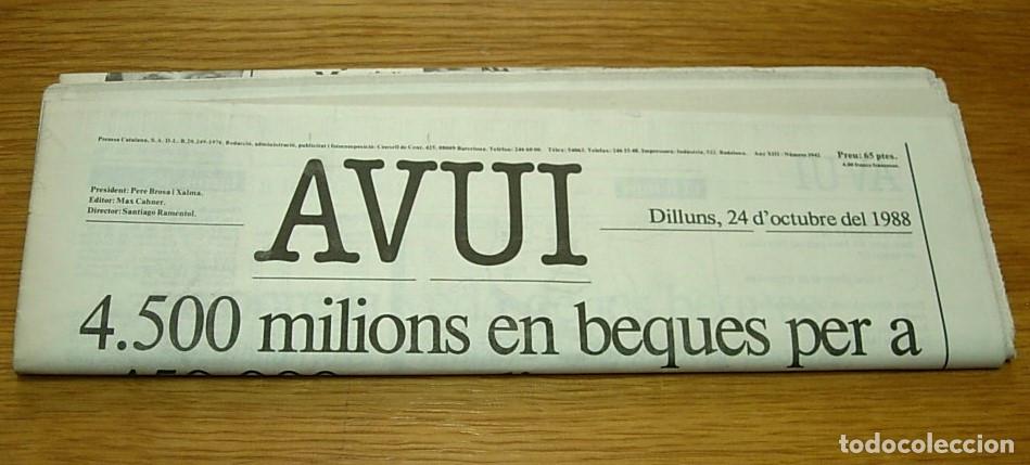 Coleccionismo de revistas y peri&oacute;dicos: Peri&oacute;dico Diari AVUI Lunes 24 Octubre 1988 24/10/88 MIQUEL SOLER Cr&oacute;nica REAL MADRID BOSTON CELTICS