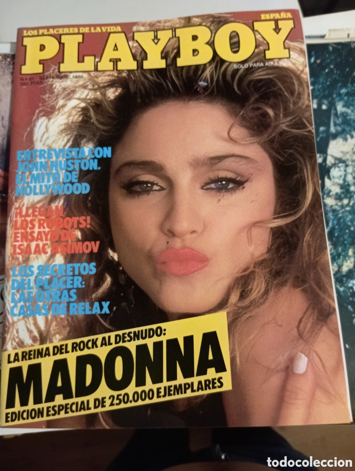 Coleccionismo de revistas y peri&oacute;dicos: Revista Playboy septiembre de 1985 con portada dedicada a Madonna.