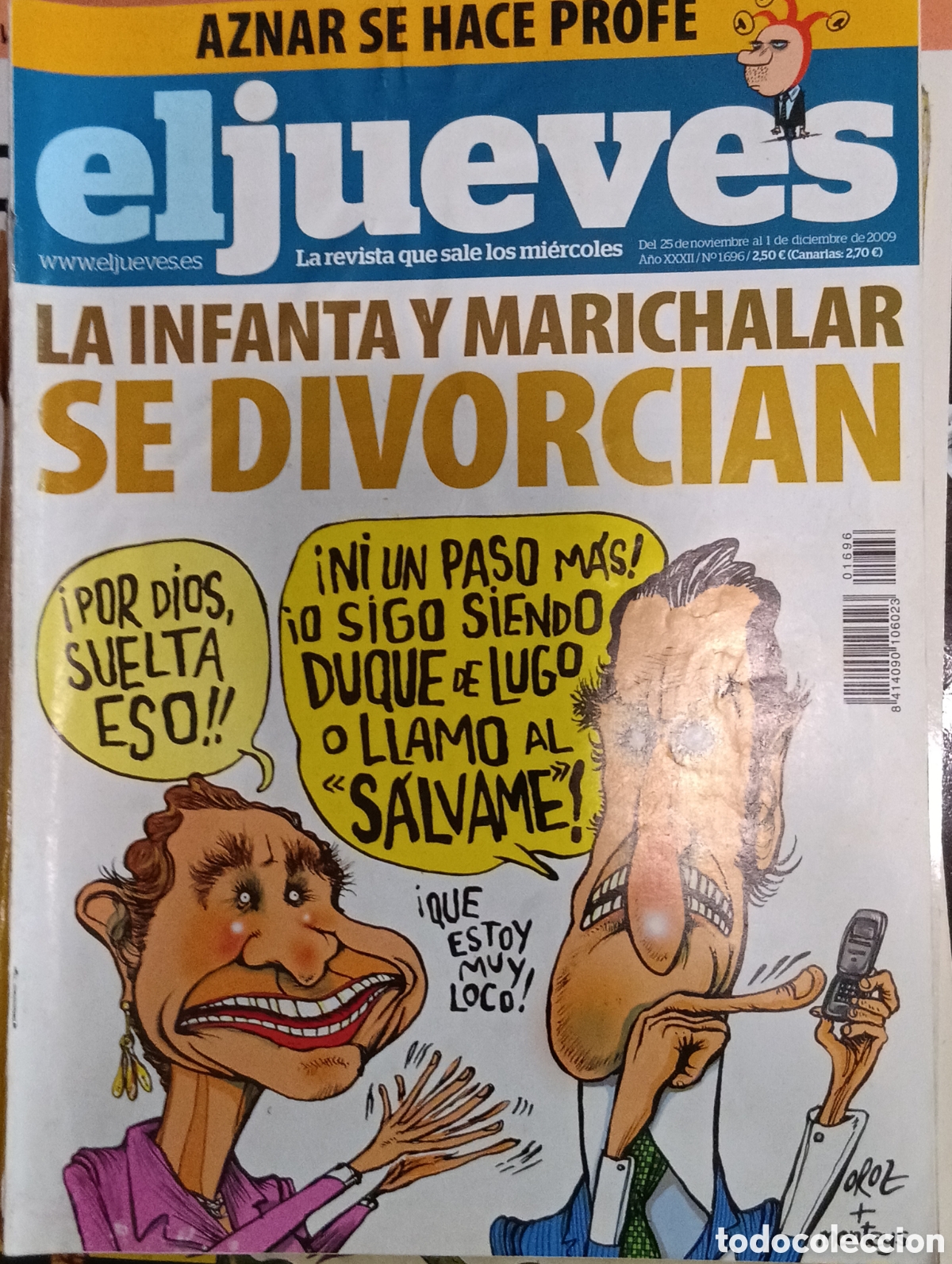 Coleccionismo de revistas y peri&oacute;dicos: EL JUEVES LA REVISTA QUE SALE LOS MIERCOLES N&ordm;1696