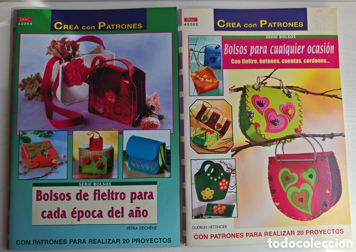 Coleccionismo de revistas y peri&oacute;dicos: Pack 2 libros nuevos y patrones de bolsos fieltro
