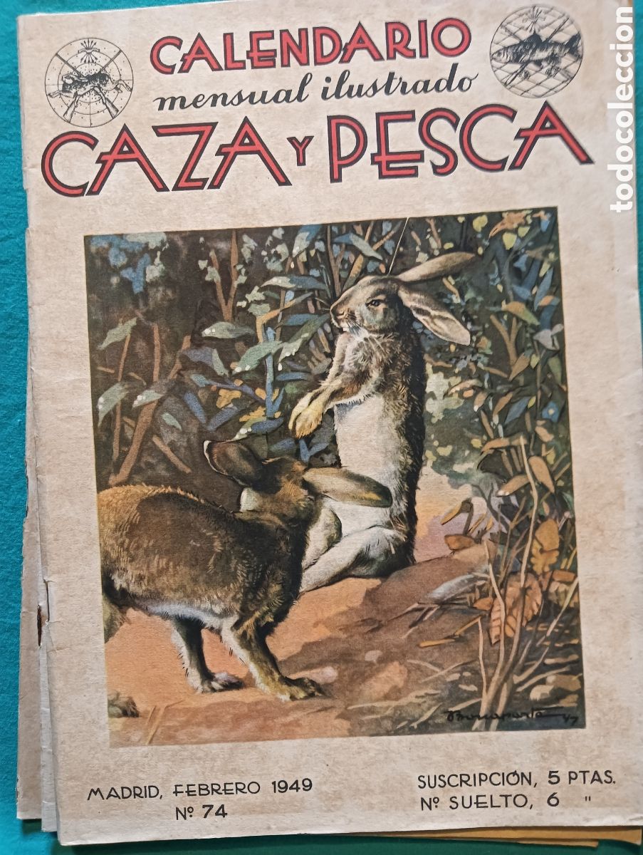 Coleccionismo de revistas y peri&oacute;dicos: Revista caza y pesca febrero 1949 n&uacute;mero 74