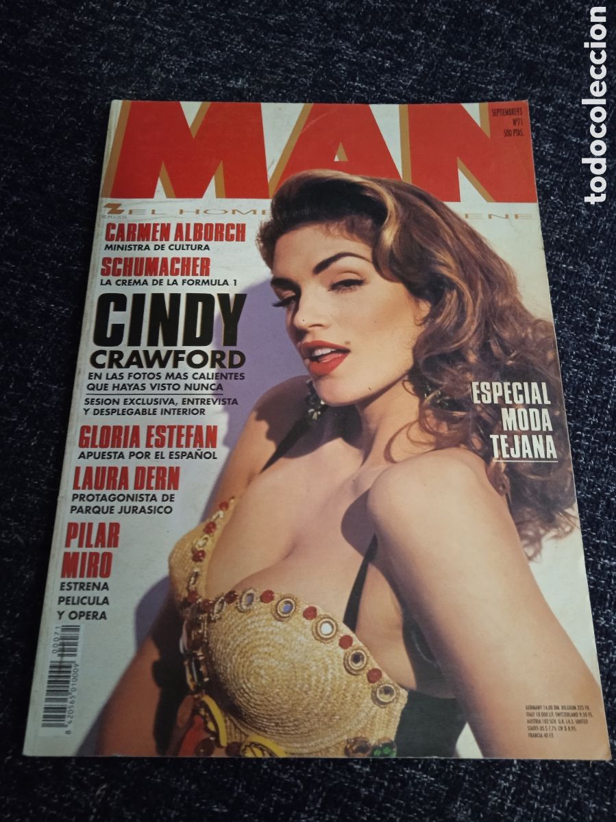 Coleccionismo de revistas y peri&oacute;dicos: MAN N&ordm; 71 A&Ntilde;O 1993 - GLORIA STEFAN, LAURA DERN, PILAR MIRO, POSTER DESPLEGABLE CINDY