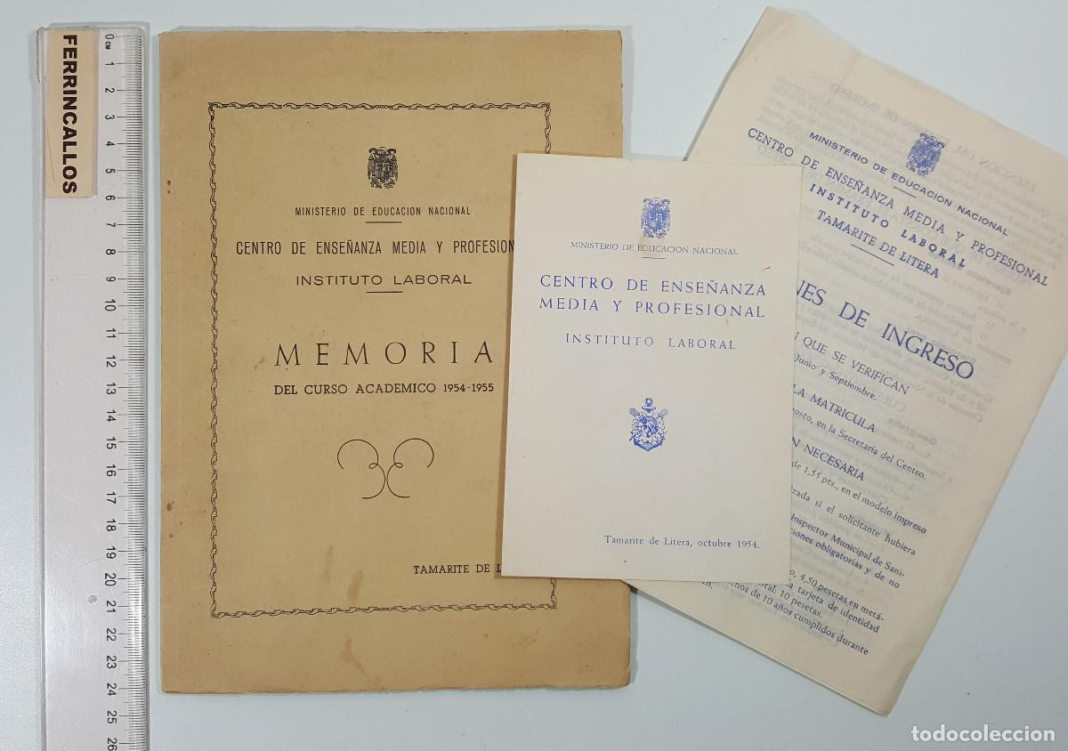 Coleccionismo de revistas y peri&oacute;dicos: MEMORIA CURSO 1954 1955, CENTRO ENSE&Ntilde;ANZA MEDIA Y PROFESIONAL INSTITUTO LABORAL TAMARITE DE LITERA