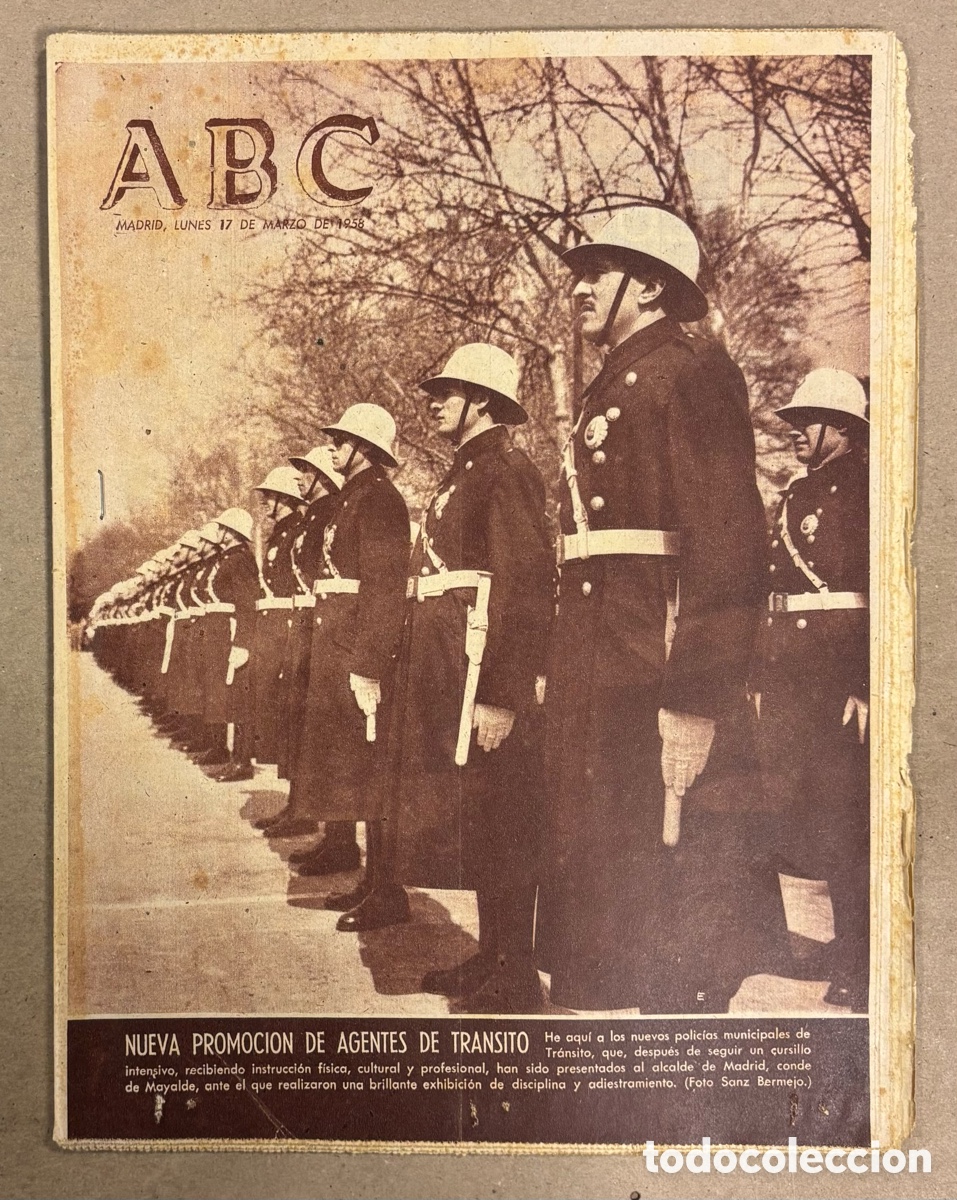 Coleccionismo de revistas y peri&oacute;dicos: ABC (17 MAYO 1958) NUEVA PROMOCI&Oacute;N AGEBTES TR&Aacute;NSITO DE MADRID, CARLOS LARA, CARMEN POLO EN MADEIRA