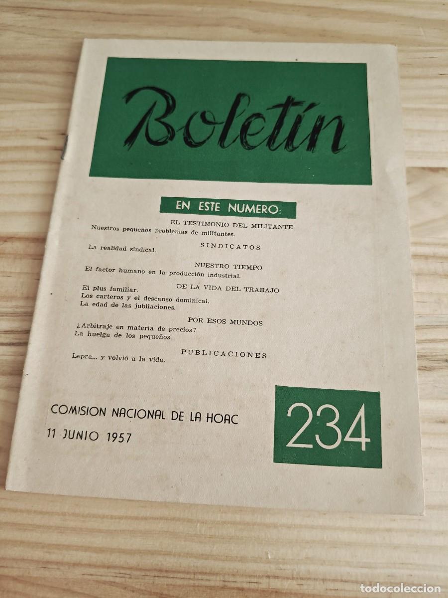 Coleccionismo de revistas y peri&oacute;dicos: Lote 6 Boletines Hist&oacute;ricos Comisi&oacute;n Nacional HOAC 1956-1957. Madrid. Movimiento Obrero.