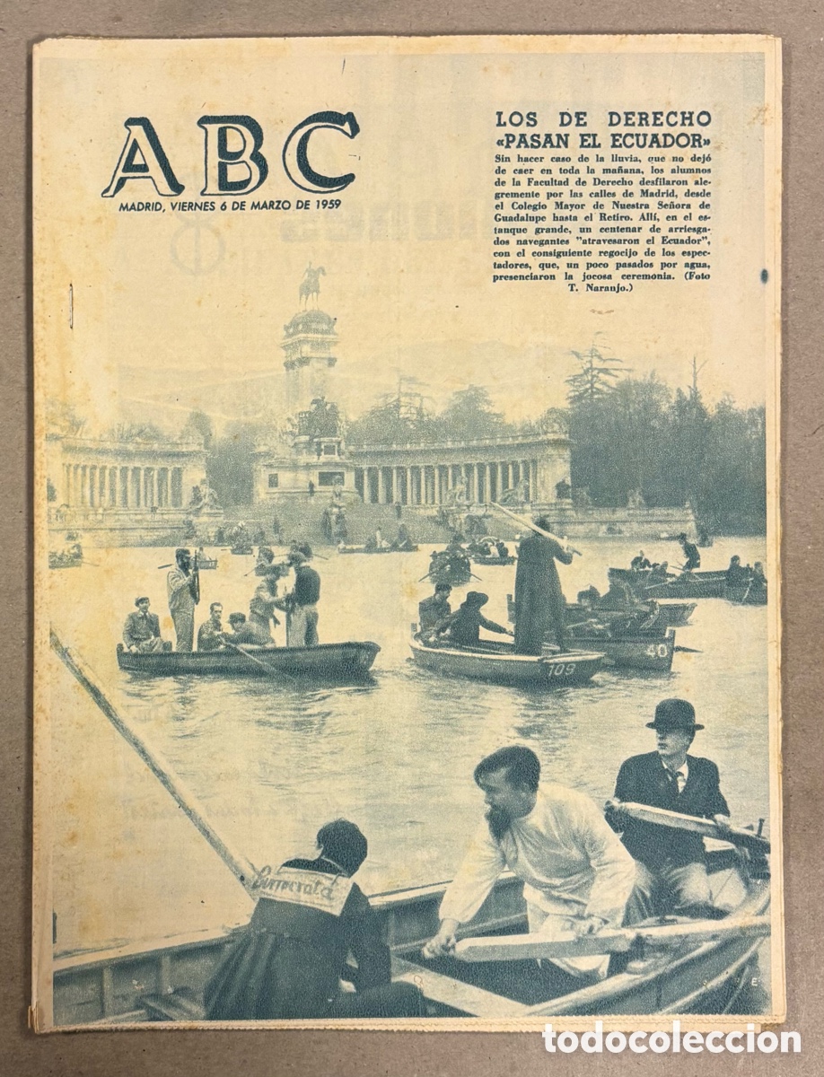 Coleccionismo de revistas y peri&oacute;dicos: ABC (6 MARZO 1959) ESTUDIANTES FACULTAD DERECHO PASAN ECUADOR, AUSTRIA VIENA - REAL MADRID COPA EURO