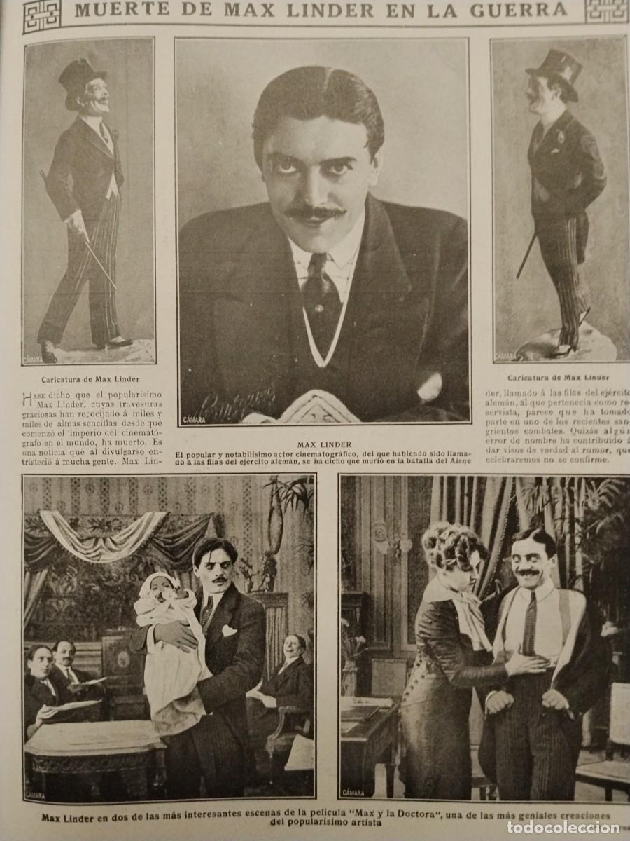 Coleccionismo de revistas y peri&oacute;dicos: MUERTE ARTISTA ALEMAN MAX LINDER / CALELLA BENDICION BANDERA GUARDIA CIVIL REVISTA A&Ntilde;O 1914