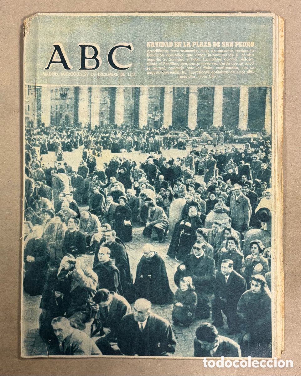 Coleccionismo de revistas y peri&oacute;dicos: ABC (29 DICIEMBRE 1954) NAVIDAD EN PLAZA SAN PEDRO, PUENTE COLGANTE R&Iacute;A DE BILBAO, BURT LANCASTER