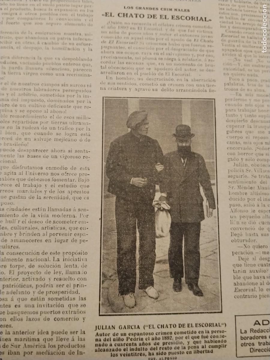 Coleccionismo de revistas y peri&oacute;dicos: JULIAN GARCIA EL CHATO DEL ESCORIAL ASESINO NI&Ntilde;O PEDRIN AN̈O 1892 CONDENADO A 40 A&Ntilde;OS A&Ntilde;O 1915