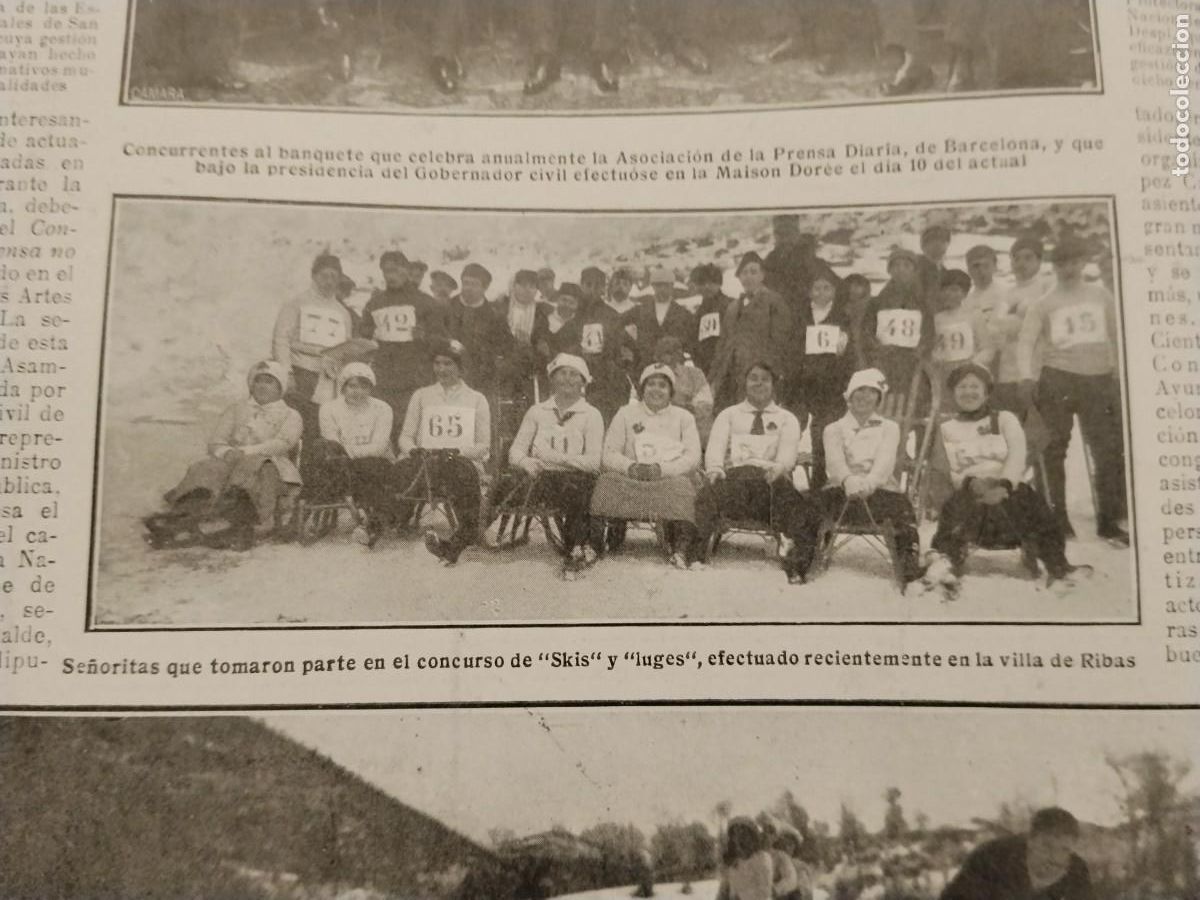 Coleccionismo de revistas y peri&oacute;dicos: CONCURSO SKIS Y LUGES VILLA DE RIBAS FRESER / DESTROZOS TEMPORAL MAR MELILLA A&Ntilde;O 1915