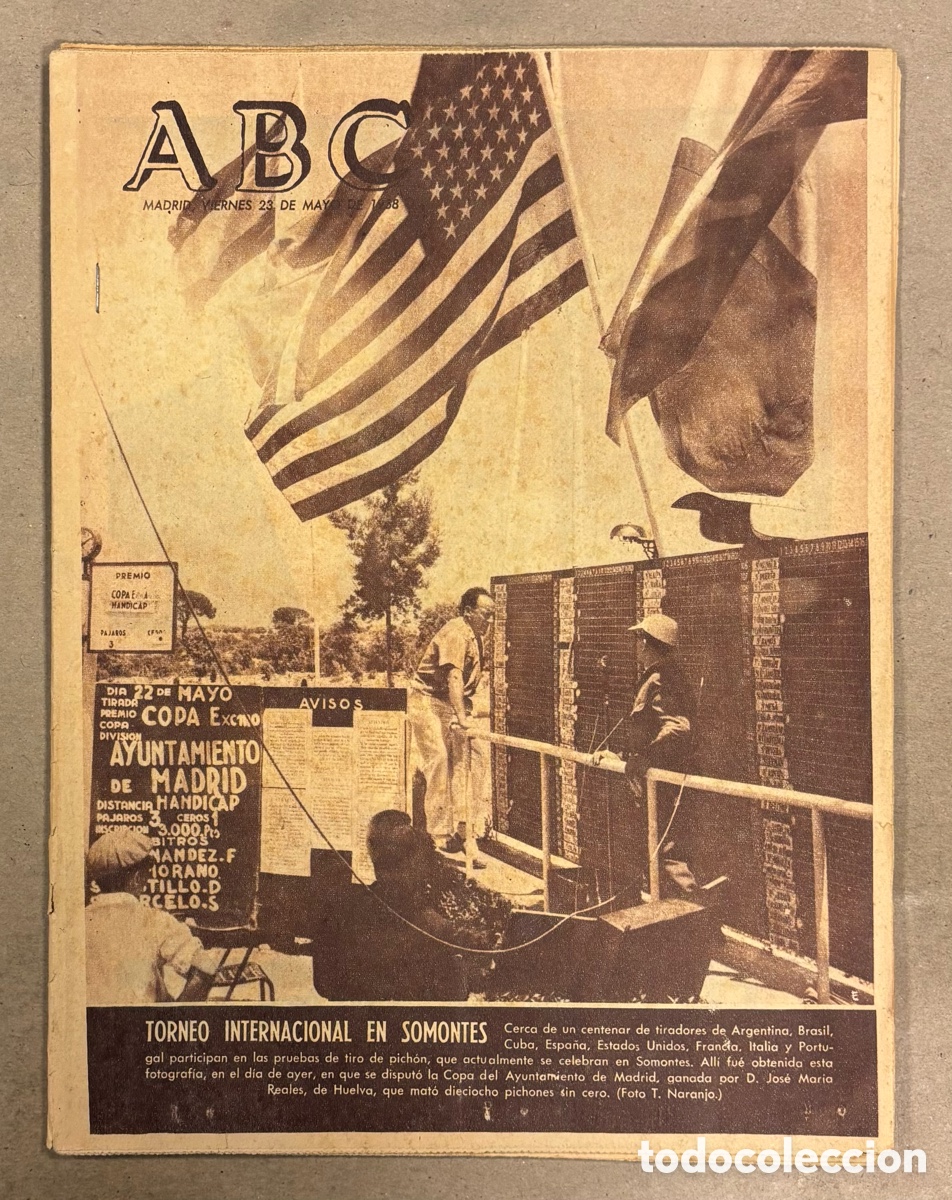 Coleccionismo de revistas y peri&oacute;dicos: ABC (23 MAYO 1958) CAMPEONATO INTERNACIONAL DE TIRO EN SOMONTES, SANTUARIO GREDOS, JOSELITO Y S&Aacute;NCHE