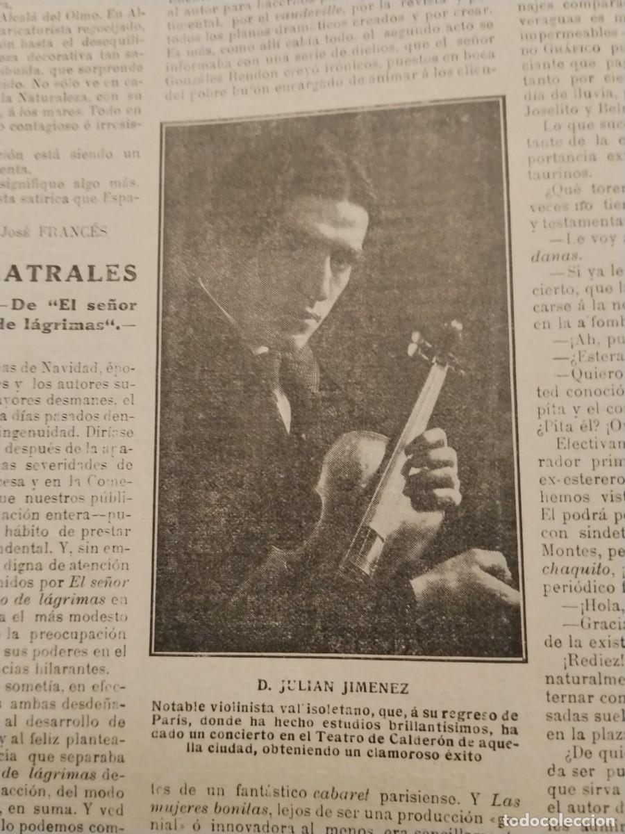 Coleccionismo de revistas y peri&oacute;dicos: VIOLINISTA JULIAN JIMENEZ SANATORIO DOCTOR GEREDA SIERRA GUADARRAMA SECCION CICLISTA TELEGRAMAS 1914