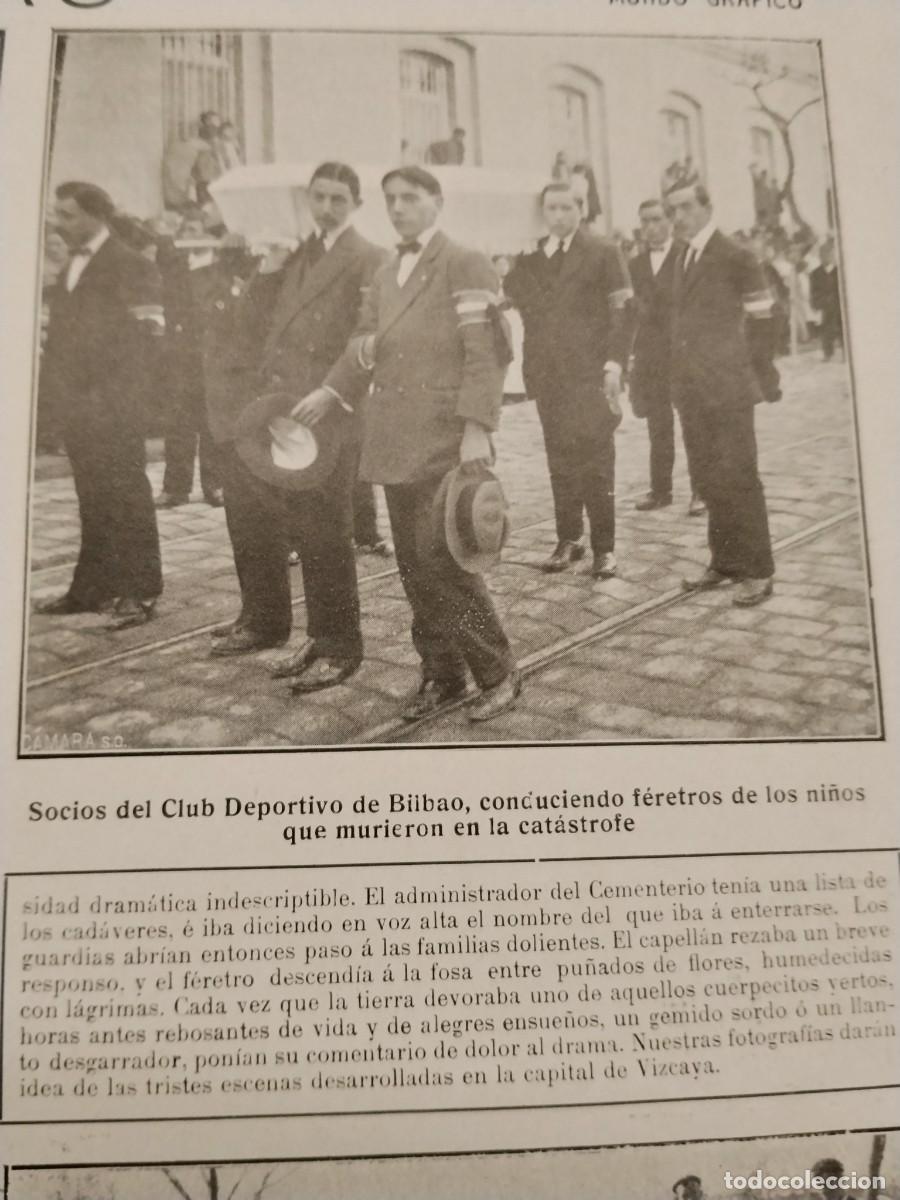 Coleccionismo de revistas y peri&oacute;dicos: CATASTROFE DE VISTA ALEGRE EN BILBAO 46 VICTIMAS SOCIOS CLUB DEPORTIVO BILBAO FERETROS A&Ntilde;O 1912