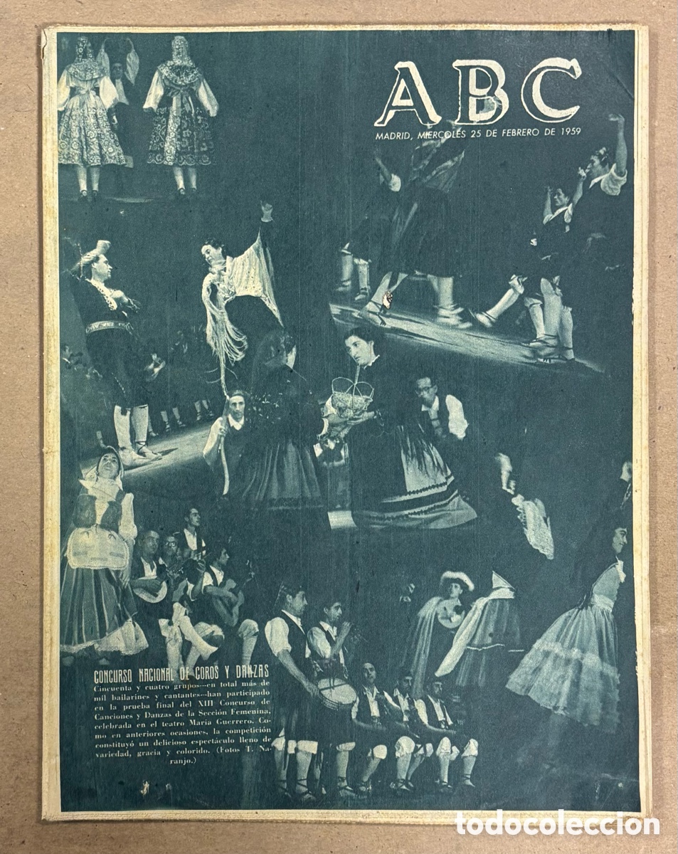 Coleccionismo de revistas y peri&oacute;dicos: ABC (25 FEBRERO 1959) CONCURSO NACIONAL COROS Y DANZAS, SALVADOR DAL&Iacute;, PRIMER MARQU&Eacute;S DE PIDAL,&hellip;