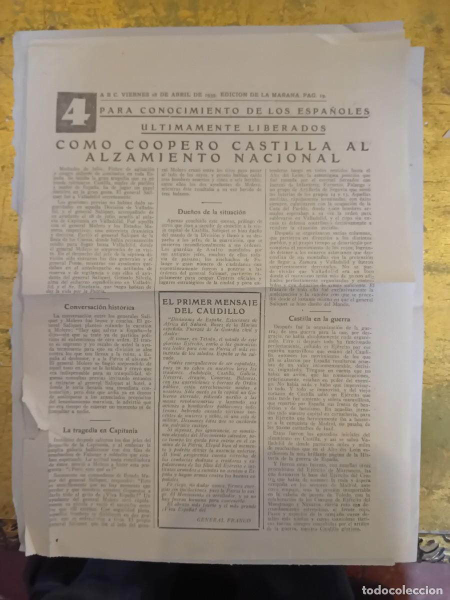 Coleccionismo de revistas y peri&oacute;dicos: ABC edici&oacute;n de la ma&ntilde;ana 1939