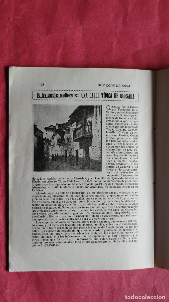 Coleccionismo de revistas y peri&oacute;dicos: QUESADA.-UNA CALLE TIPICA.-DE LOS PUEBLOS MEDIEVALES.-LOPE DE SOSA.-A&Ntilde;O 1925.